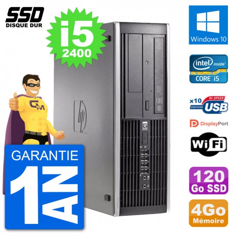 PC HP Compaq 6200 Pro SFF Intel i5-2400 RAM 4Go SSD 120Go Windows 10 Wifi