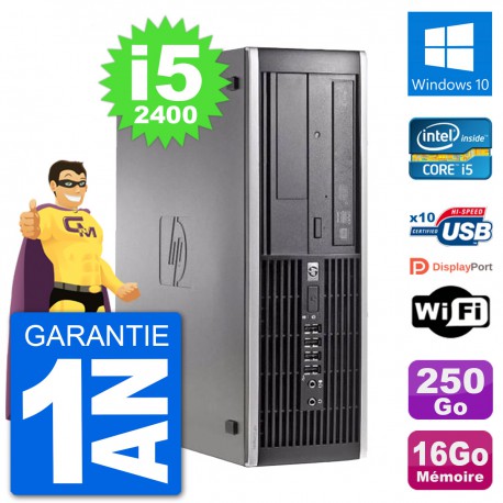 PC HP Compaq 6200 Pro SFF Intel i5-2400 RAM 16Go Disque 250Go Windows 10 Wifi