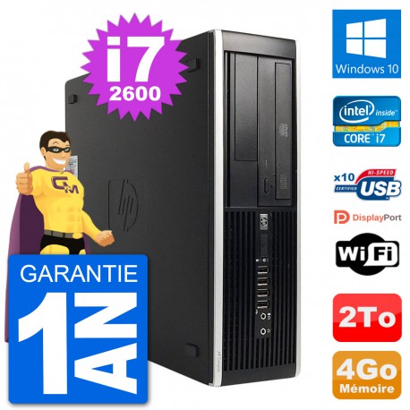 PC HP Compaq 6200 Pro SFF Intel i7-2600 RAM 4Go Disque Dur 2To Windows 10 Wifi