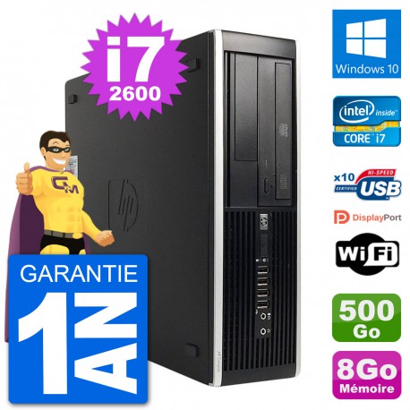 PC HP Compaq 6200 Pro SFF Intel i7-2600 RAM 8Go Disque Dur 500Go Windows 10 Wifi