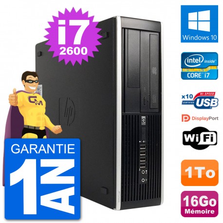 PC HP Compaq 6200 Pro SFF Intel i7-2600 RAM 16Go Disque Dur 1To Windows 10 Wifi