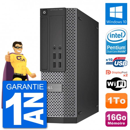 PC Dell OptiPlex 7020 SFF Intel G3220 RAM 16Go Disque Dur 1To Windows 10 Wifi