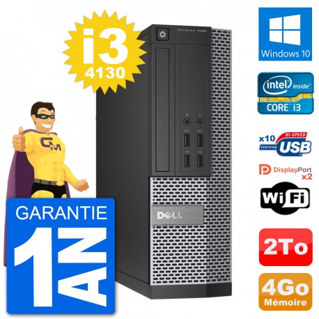 PC Dell OptiPlex 7020 SFF Intel i3-4130 RAM 4Go Disque Dur 2To Windows 10 Wifi