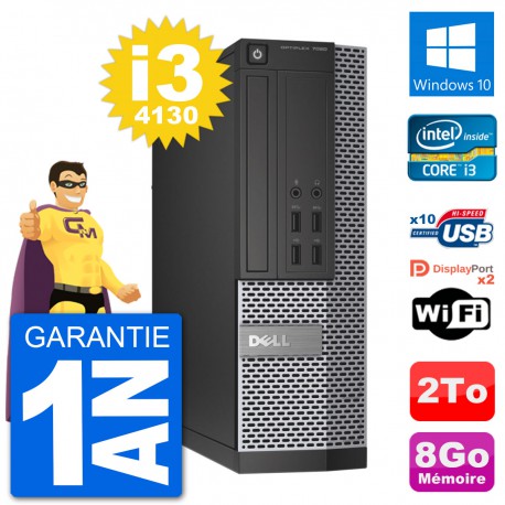 PC Dell OptiPlex 7020 SFF Intel i3-4130 RAM 8Go Disque Dur 2To Windows 10 Wifi