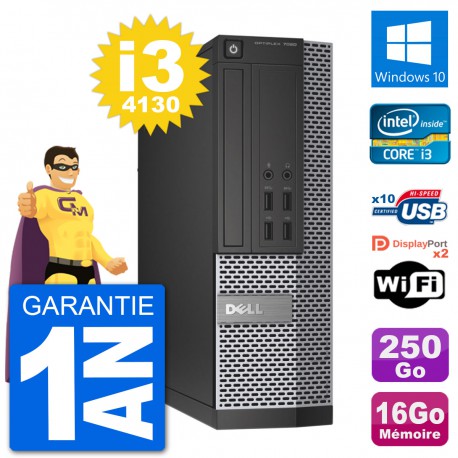 PC Dell OptiPlex 7020 SFF Intel i3-4130 RAM 16Go Disque 250Go Windows 10 Wifi