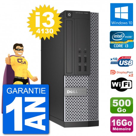 PC Dell OptiPlex 7020 SFF Intel i3-4130 RAM 16Go Disque 500Go Windows 10 Wifi