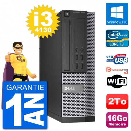 PC Dell OptiPlex 7020 SFF Intel i3-4130 RAM 16Go Disque Dur 2To Windows 10 Wifi