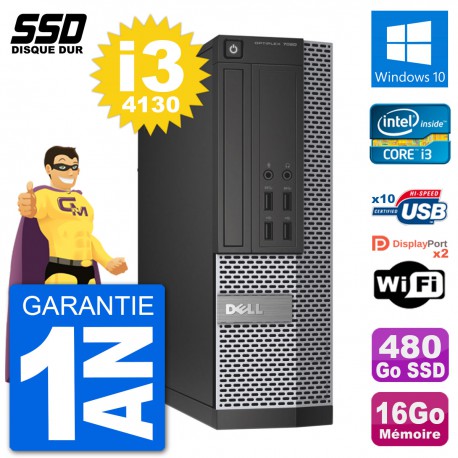 PC Dell OptiPlex 7020 SFF Intel i3-4130 RAM 16Go SSD 480Go Windows 10 Wifi