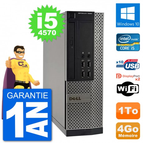 PC Dell OptiPlex 7020 SFF Intel i5-4570 RAM 4Go Disque Dur 1To Windows 10 Wifi