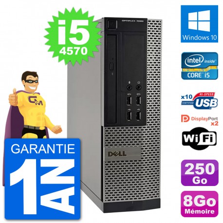 PC Dell OptiPlex 7020 SFF Intel i5-4570 RAM 8Go Disque Dur 250Go Windows 10 Wifi