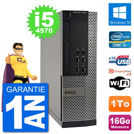PC Dell OptiPlex 7020 SFF Intel i5-4570 RAM 16Go Disque Dur 1To Windows 10 Wifi