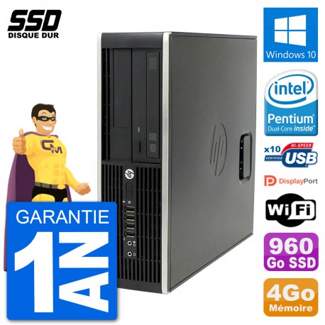 PC HP Compaq Pro 6300 SFF Intel G630 RAM 4Go SSD 960Go Windows 10 Wifi