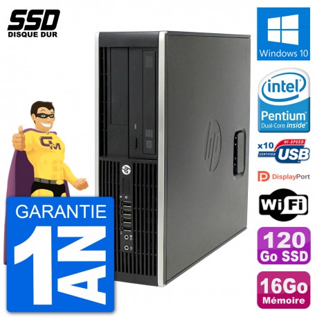 PC HP Compaq Pro 6300 SFF Intel G630 RAM 16Go SSD 120Go Windows 10 Wifi