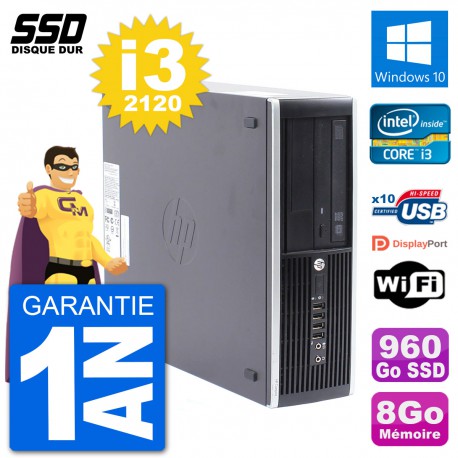 PC HP Compaq Pro 6300 SFF Intel i3-2120 RAM 8Go SSD 960Go Windows 10 Wifi