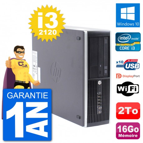PC HP Compaq Pro 6300 SFF Intel i3-2120 RAM 16Go SSD 120Go Windows 10 Wifi