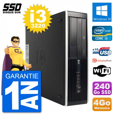 PC HP Compaq Pro 6300 SFF Intel i3-3220 RAM 4Go SSD 240Go Windows 10 Wifi
