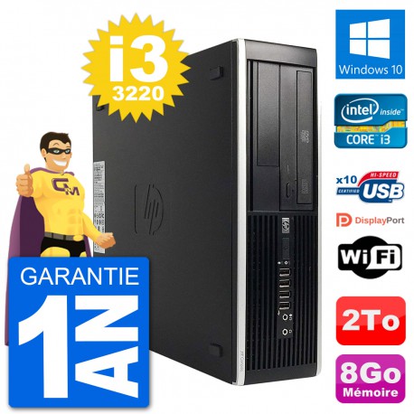 PC HP Compaq Pro 6300 SFF Intel i3-3220 RAM 8Go Disque Dur 2To Windows 10 Wifi