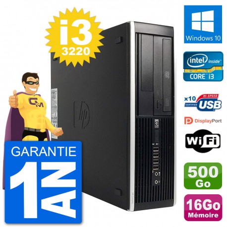 PC HP Compaq Pro 6300 SFF Intel i3-3220 RAM 16Go Disque 500Go Windows 10 Wifi