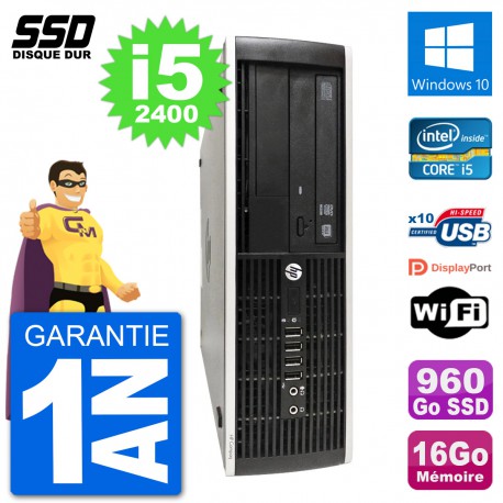 PC HP Compaq Pro 6300 SFF Intel i5-2400 RAM 16Go SSD 960Go Windows 10 Wifi