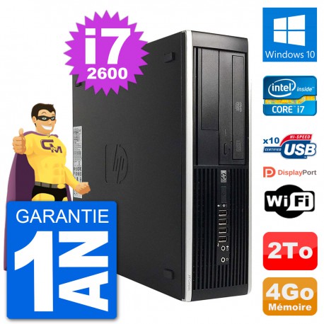 PC HP Compaq Pro 6300 SFF Intel i7-2600 RAM 4Go Disque Dur 2To Windows 10 Wifi