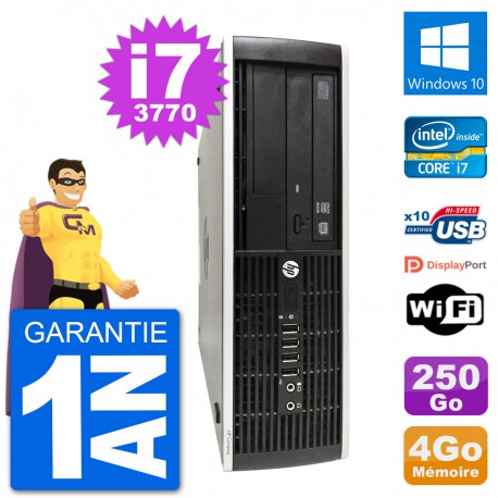 PC HP Compaq Pro 6300 SFF Intel i7-3770 RAM 4Go Disque Dur 250Go Windows 10 Wifi