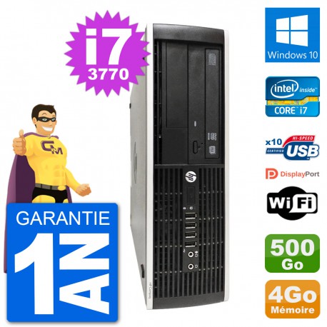 PC HP Compaq Pro 6300 SFF Intel i7-3770 RAM 4Go Disque Dur 500Go Windows 10 Wifi