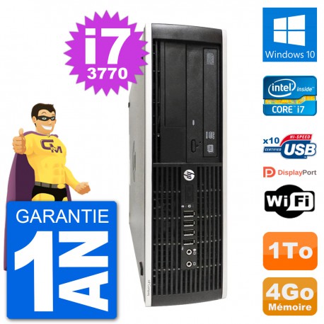 PC HP Compaq Pro 6300 SFF Intel i7-3770 RAM 4Go Disque Dur 1To Windows 10 Wifi