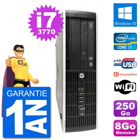 PC HP Compaq Pro 6300 SFF Intel i7-3770 RAM 8Go Disque Dur 250Go Windows 10 Wifi