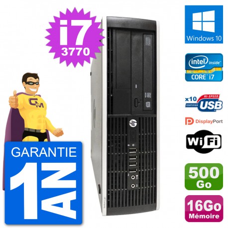 PC HP Compaq Pro 6300 SFF Intel i7-3770 RAM 16Go Disque 500Go Windows 10 Wifi