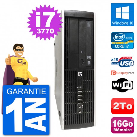 PC HP Compaq Pro 6300 SFF Intel i7-3770 RAM 16Go Disque Dur 2To Windows 10 Wifi