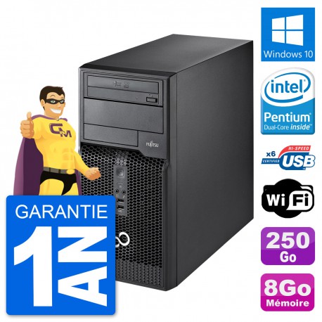PC Tour Fujitsu Esprimo P400 Intel G630 RAM 8Go Disque Dur 250Go Windows 10 Wifi