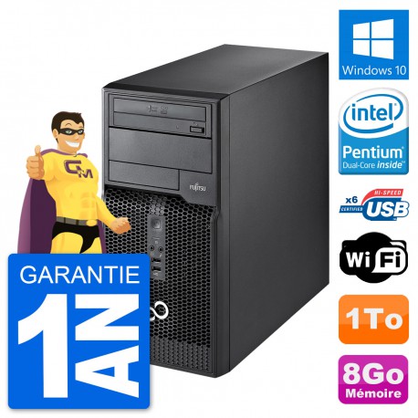 PC Tour Fujitsu Esprimo P400 Intel G630 RAM 8Go Disque Dur 1To Windows 10 Wifi