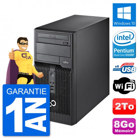 PC Tour Fujitsu Esprimo P400 Intel G630 RAM 8Go Disque Dur 2To Windows 10 Wifi