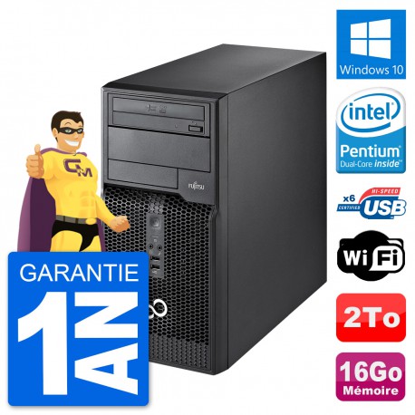 PC Tour Fujitsu Esprimo P400 Intel G630 RAM 16Go Disque Dur 2To Windows 10 Wifi
