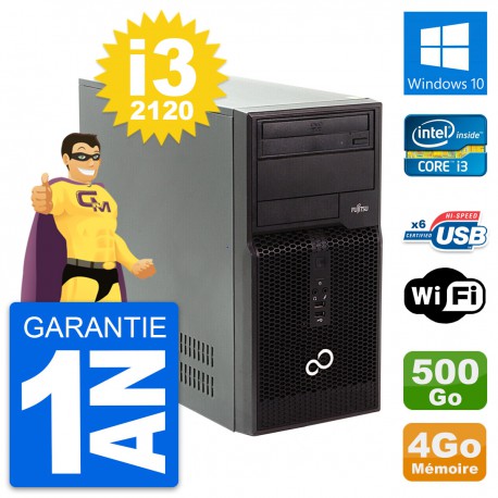 PC Tour Fujitsu Esprimo P400 Intel i3-2120 RAM 4Go Disque 500Go Windows 10 Wifi