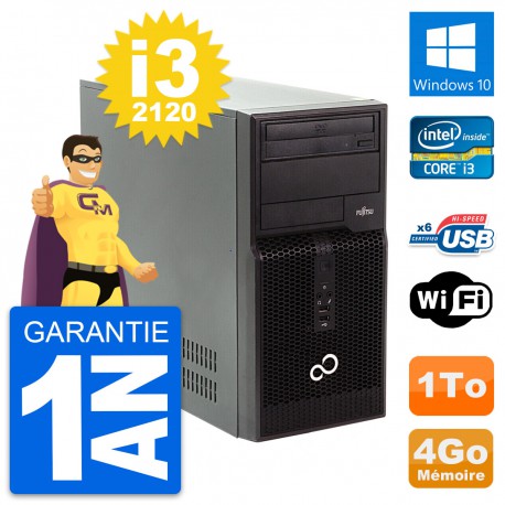 PC Tour Fujitsu Esprimo P400 Intel i3-2120 RAM 4Go Disque 1To Windows 10 Wifi