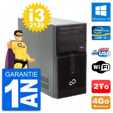 PC Tour Fujitsu Esprimo P400 Intel i3-2120 RAM 4Go Disque 2To Windows 10 Wifi
