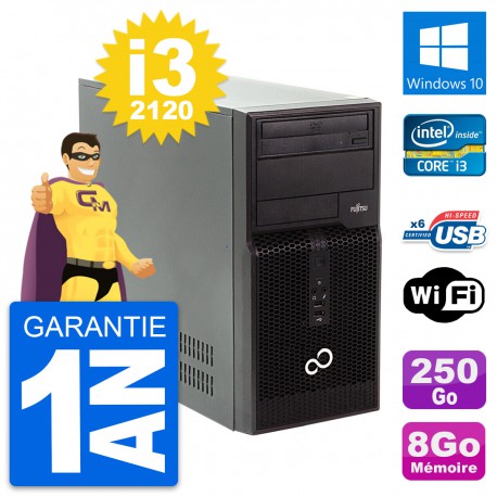 PC Tour Fujitsu Esprimo P400 Intel i3-2120 RAM 8Go Disque 250Go Windows 10 Wifi