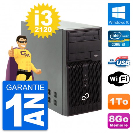PC Tour Fujitsu Esprimo P400 Intel i3-2120 RAM 8Go Disque 1To Windows 10 Wifi