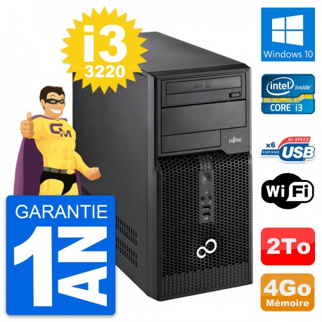 PC Tour Fujitsu Esprimo P400 Intel i3-3220 RAM 4Go Disque 2To Windows 10 Wifi