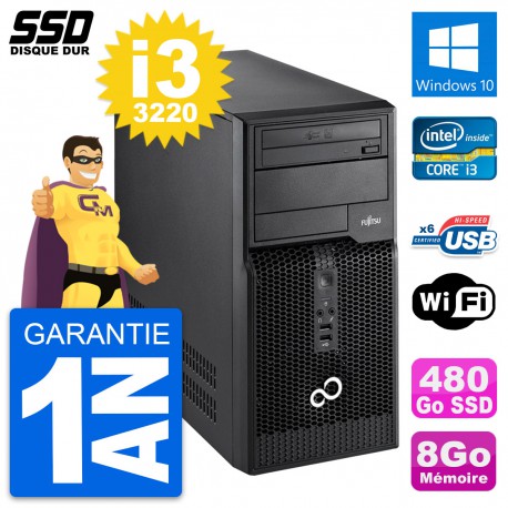 PC Tour Fujitsu Esprimo P400 Intel i3-3220 RAM 8Go SSD 480Go Windows 10 Wifi