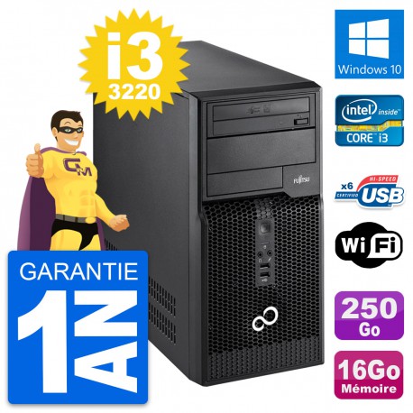 PC Tour Fujitsu Esprimo P400 Intel i3-3220 RAM 16Go Disque 250Go Windows 10 Wifi
