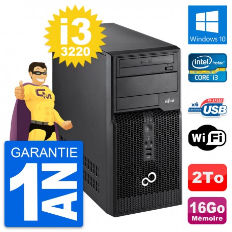 PC Tour Fujitsu Esprimo P400 Intel i3-3220 RAM 16Go Disque 2To Windows 10 Wifi