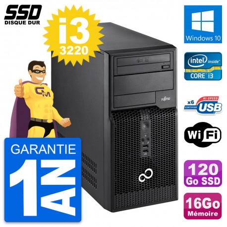 PC Tour Fujitsu Esprimo P400 Intel i3-3220 RAM 16Go SSD 120Go Windows 10 Wifi
