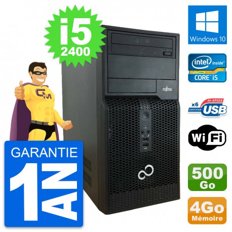 PC Tour Fujitsu Esprimo P400 Intel i5-2400 RAM 4Go Disque 500Go Windows 10 Wifi