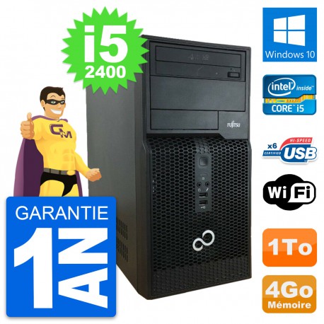 PC Tour Fujitsu Esprimo P400 Intel i5-2400 RAM 4Go Disque 1To Windows 10 Wifi