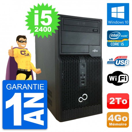 PC Tour Fujitsu Esprimo P400 Intel i5-2400 RAM 4Go Disque 2To Windows 10 Wifi