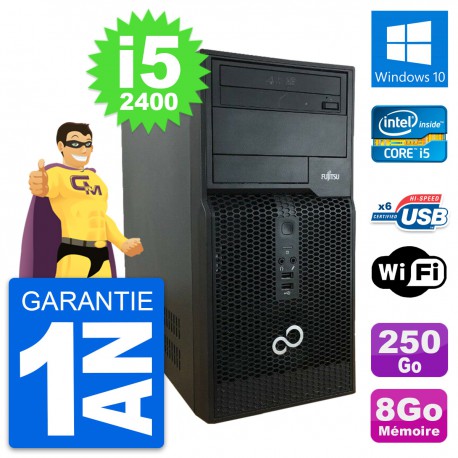 PC Tour Fujitsu Esprimo P400 Intel i5-2400 RAM 8Go Disque 250Go Windows 10 Wifi