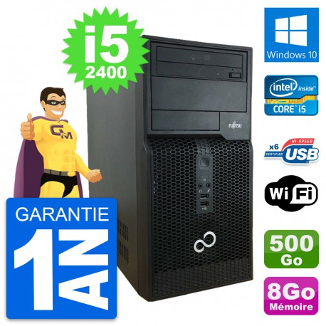 PC Tour Fujitsu Esprimo P400 Intel i5-2400 RAM 8Go Disque 500Go Windows 10 Wifi