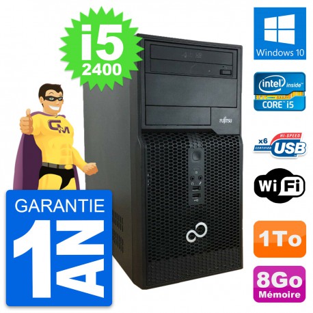 PC Tour Fujitsu Esprimo P400 Intel i5-2400 RAM 8Go Disque 1To Windows 10 Wifi